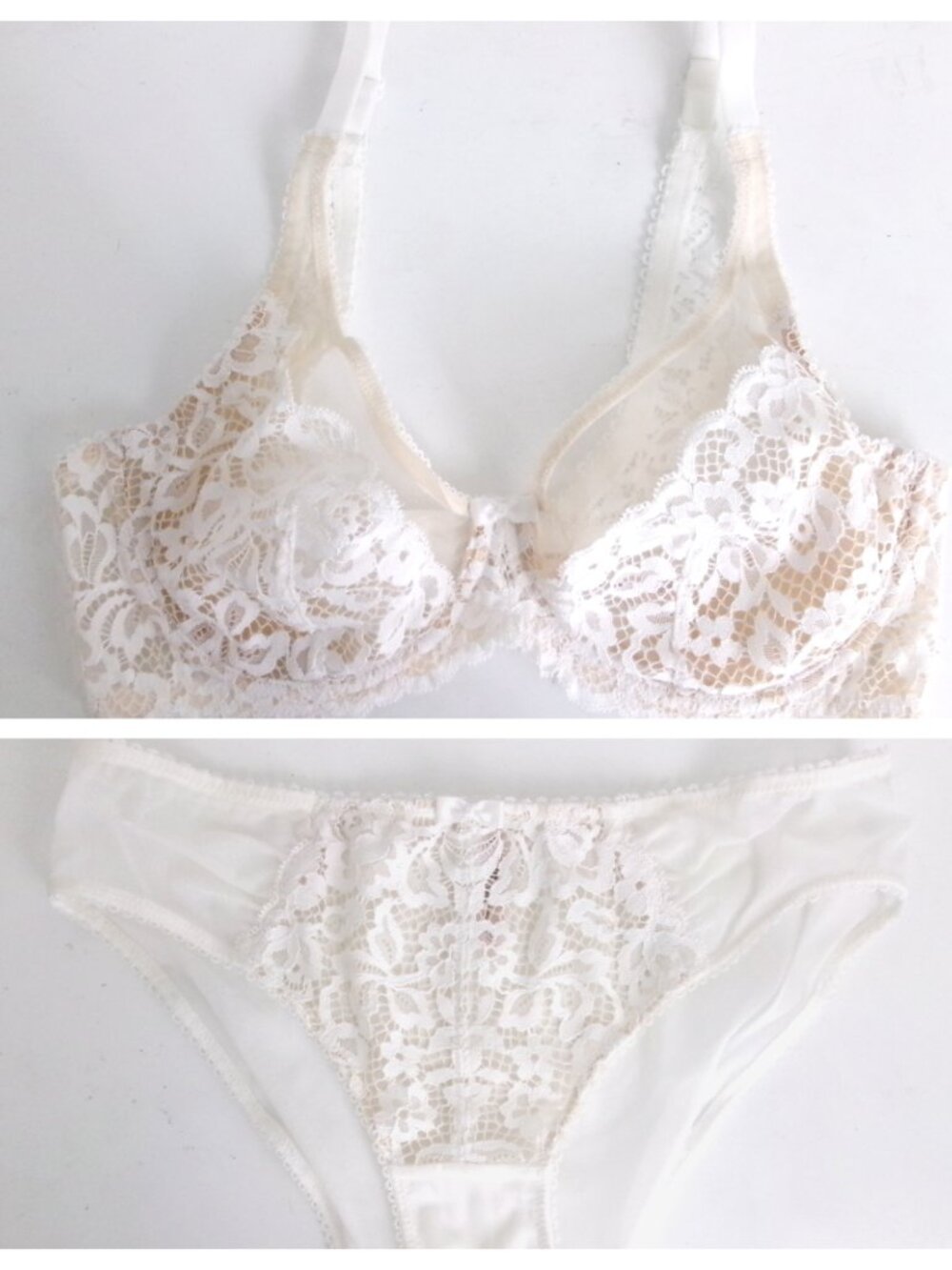 NWOT EVE'S TEMPTATION UNDERWIRE FLORAL LACE BRA/PANTIES 2PC